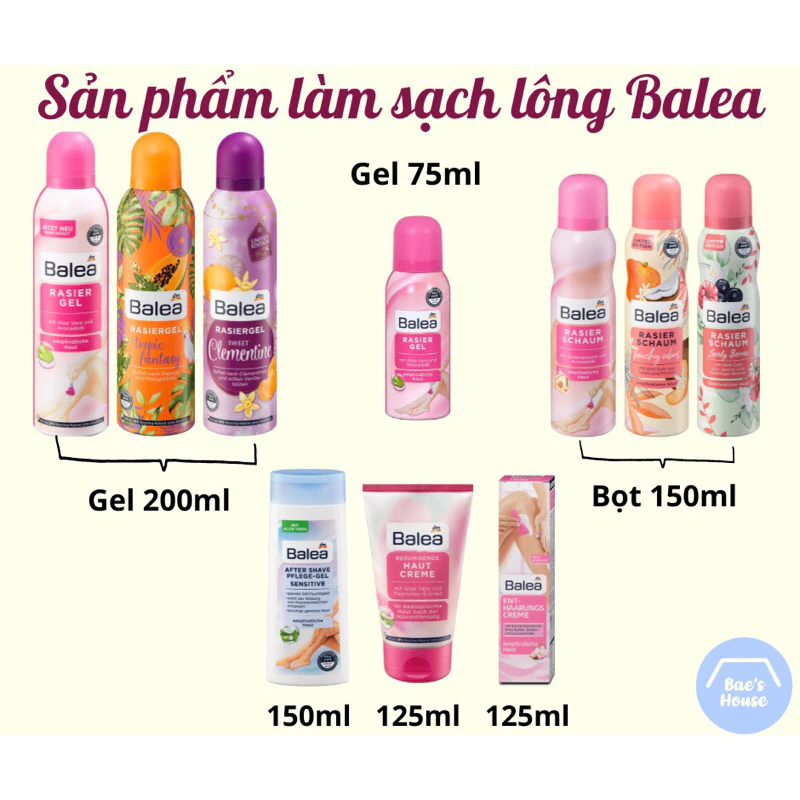 (Thanh lý Aut) Gel/Bọt cạo lông đa năng Balea Đức dọn lông vùng kín bikini nách chân